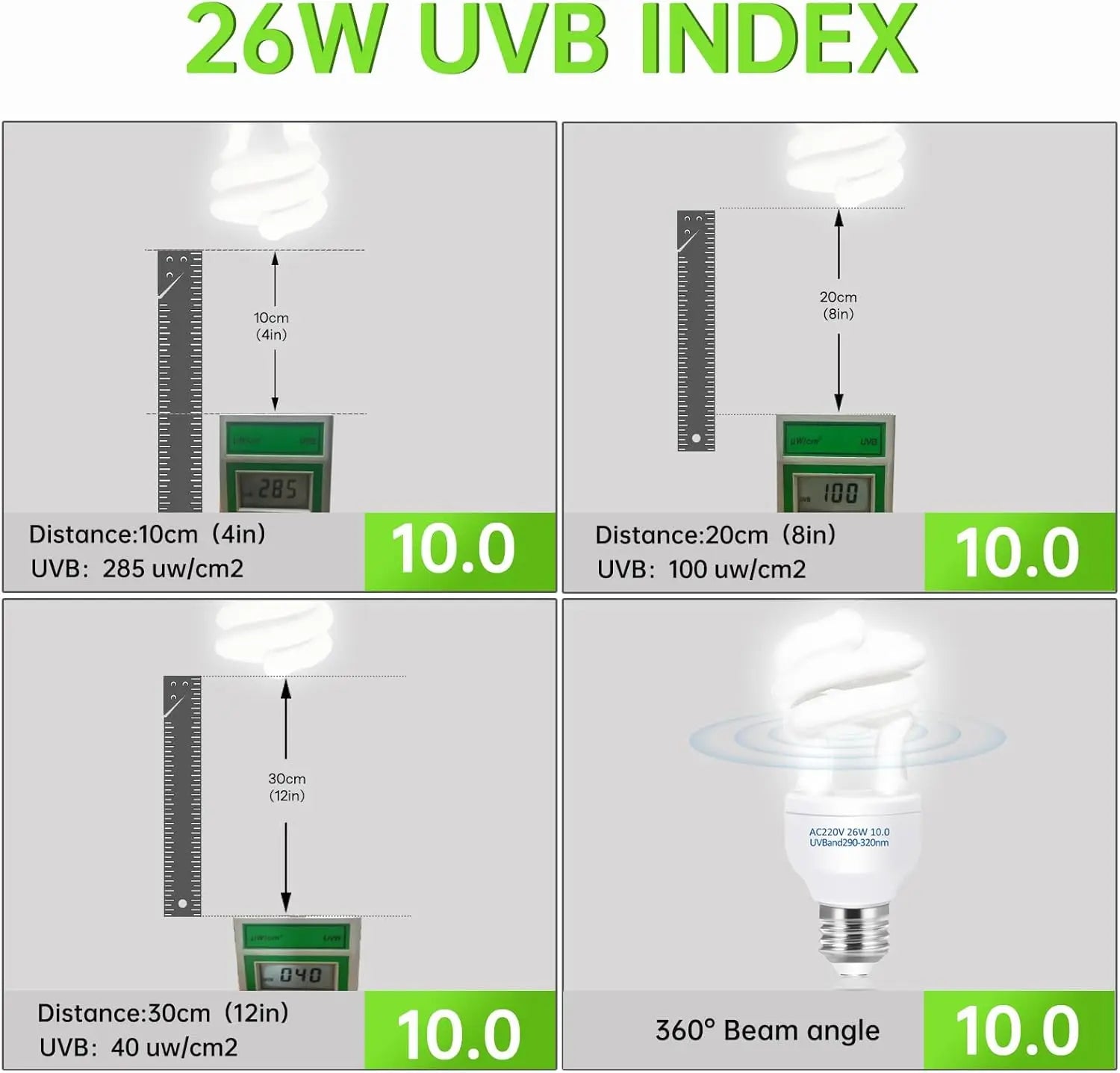 UVB 5.0 10.0 Reptile Heating Lamp 13W /26W UV Energy Saving Bulb
