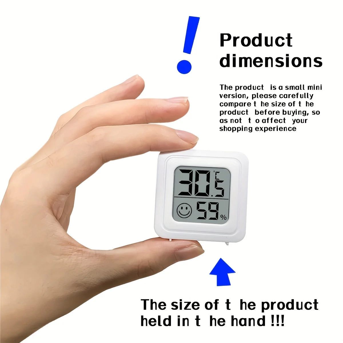 Digital Indoor Thermometer Hygrometer – Electronic Temperature and Humidity Meter for Home or Car Use, 1PC